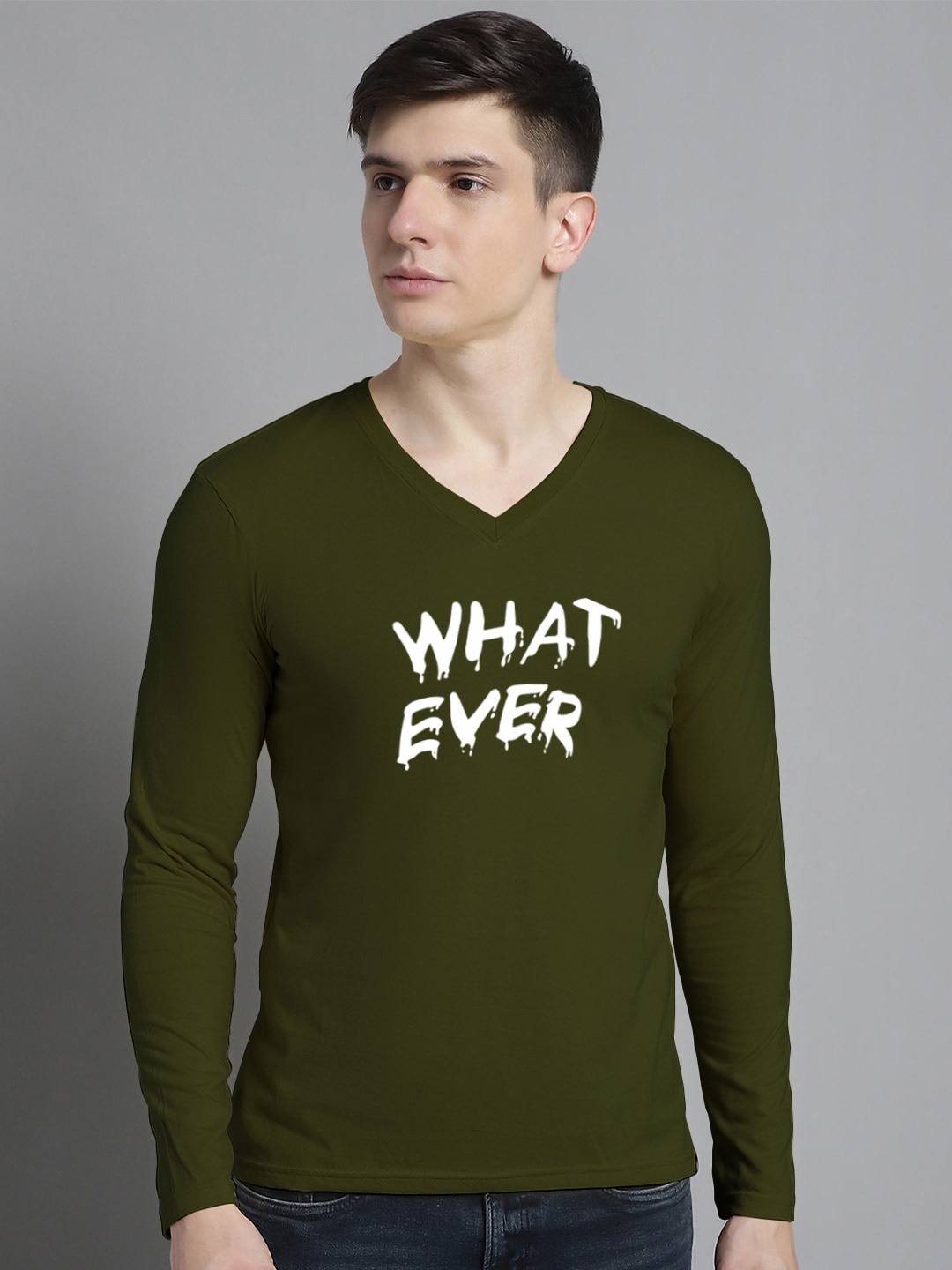 

FBAR Typography Printed Slim Fit Cotton T-shirt, Olive