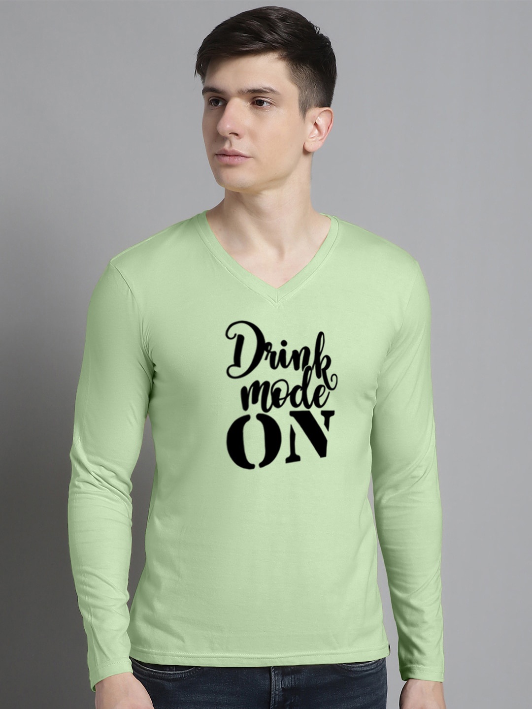 

FBAR Typography Printed Round Neck Cotton Regular T-shirt, Sea green