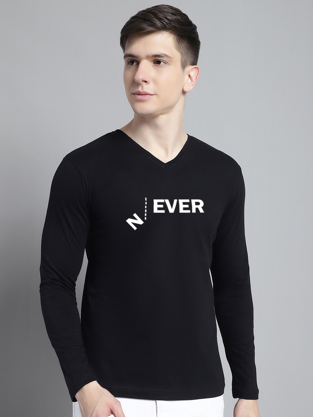 

FBAR Typography Printed Cotton Slim Fit T-shirt, Black