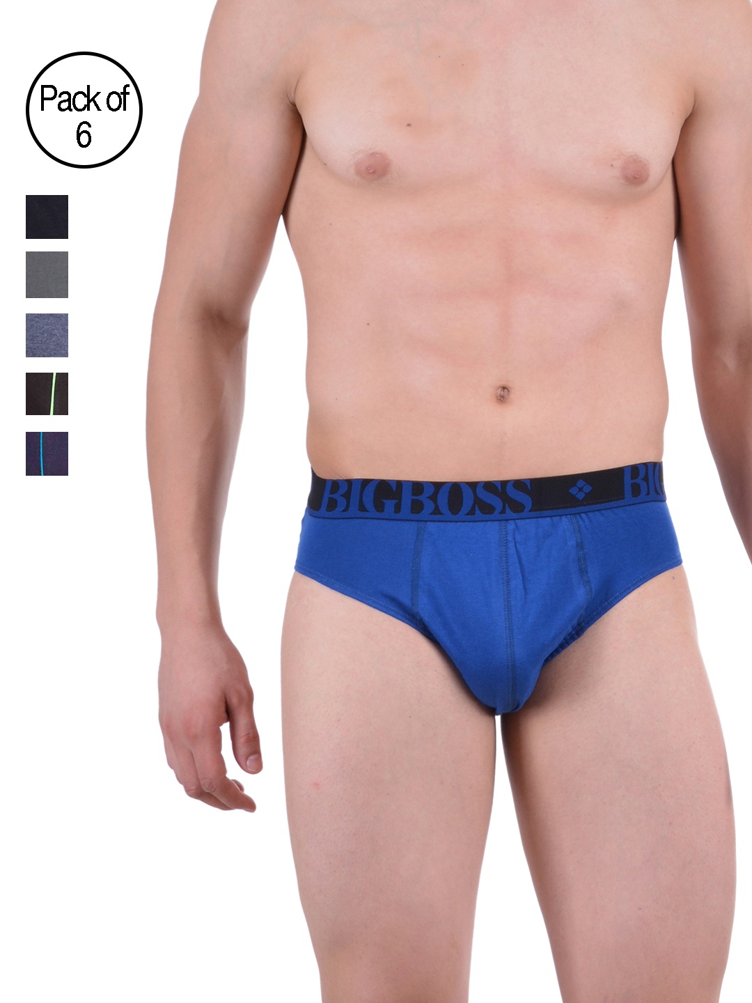 

Dollar Bigboss Men Solid Pack of 7 Cotton Double Pouch Support Brief MDBR01-PO7, Multi