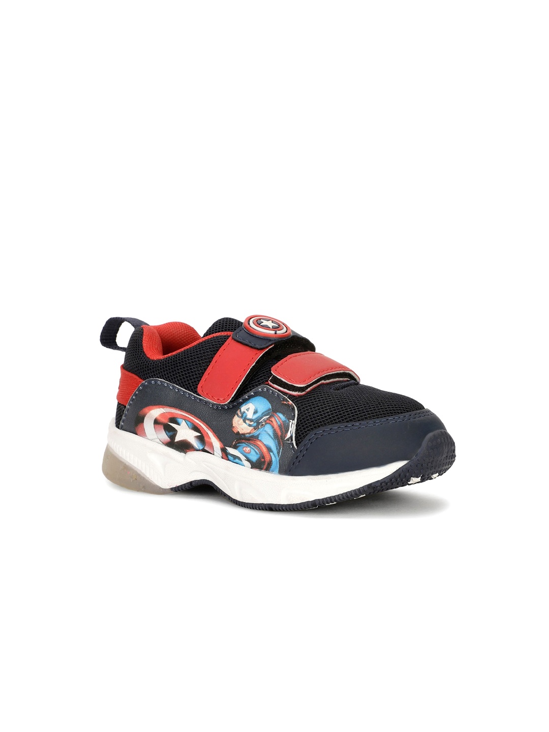 

Bubblegummers Kids Captain America Printed Velcro Sneakers, Navy blue