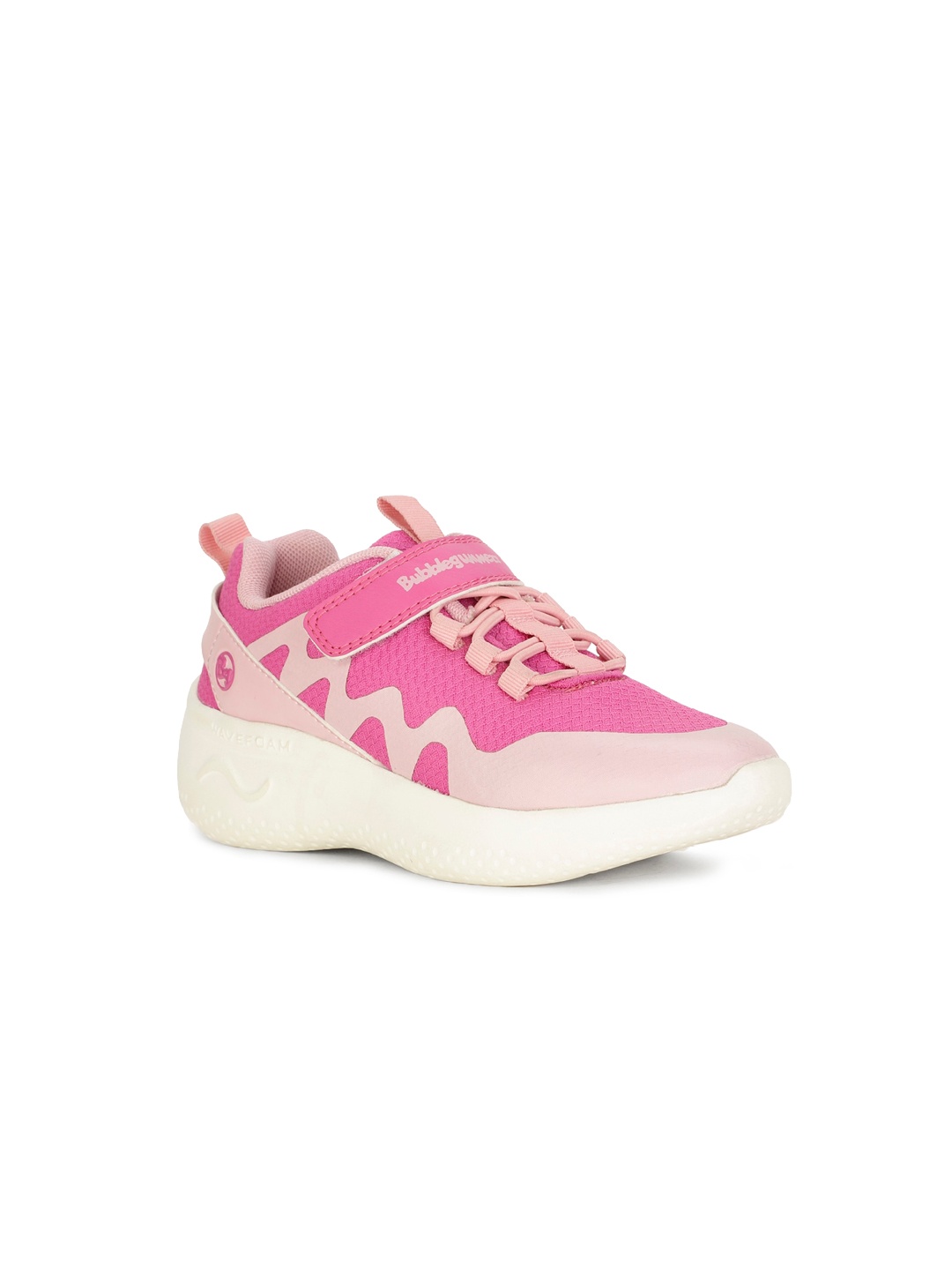 

Bubblegummers Kids Colourblocked Textile Sneakers With Velcro, Pink