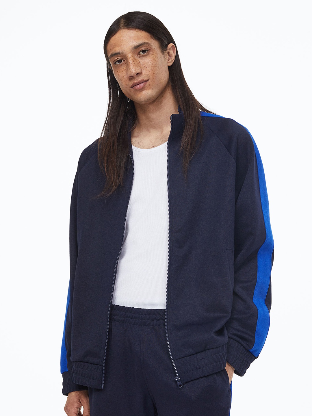 

H&M Relaxed Fit Track Jacket, Blue