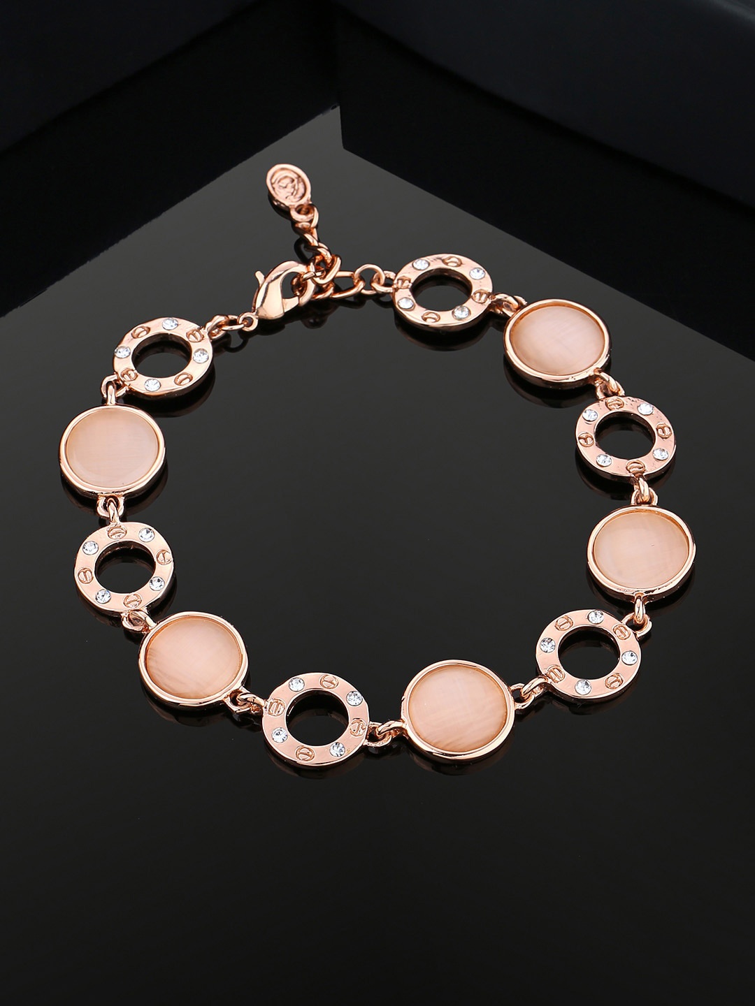 

Estele Crystals Rose Gold-Plated Link Bracelet