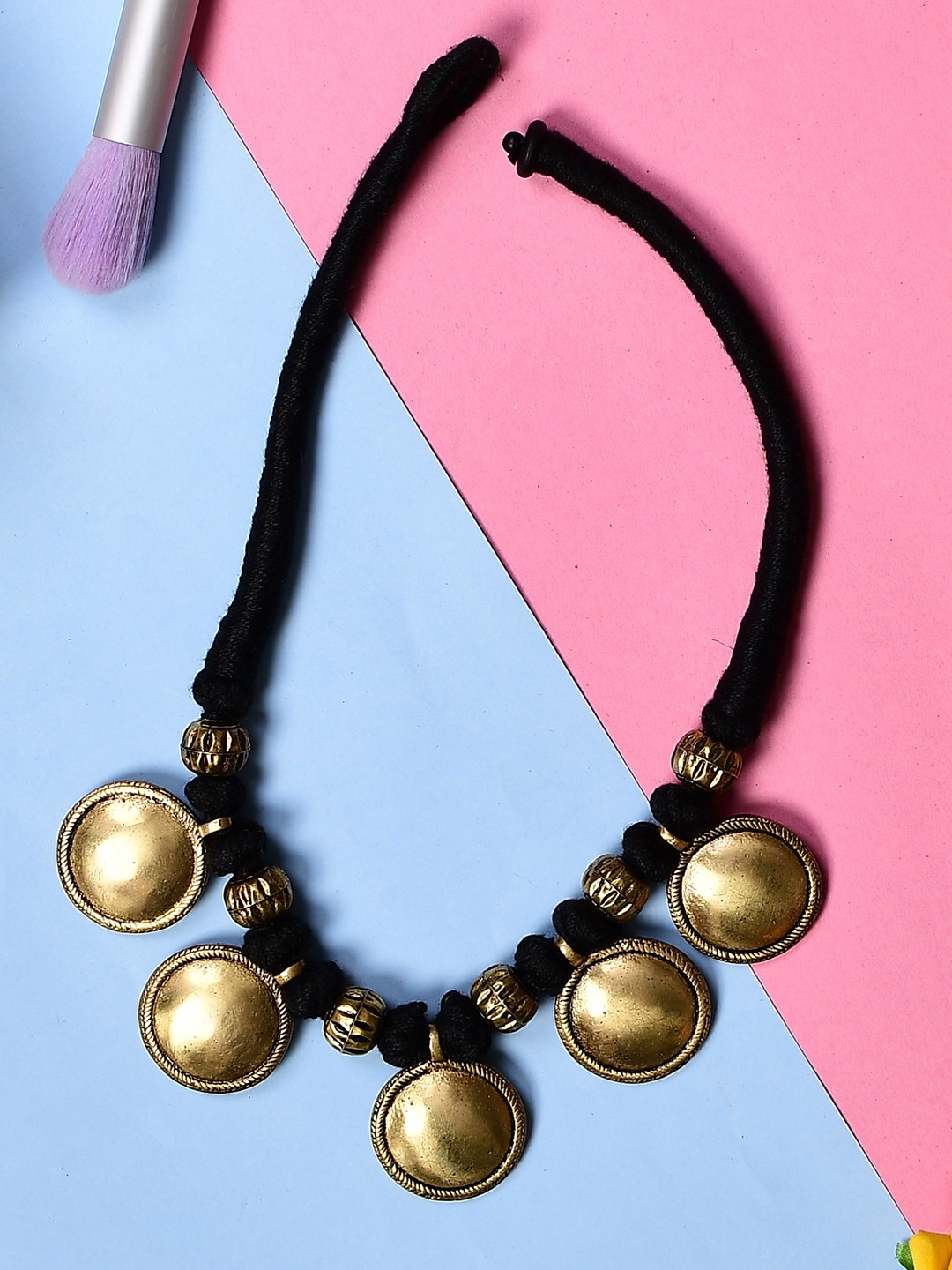 

Bamboo Tree Jewels Brass-Plated Tribal Necklace, Gold