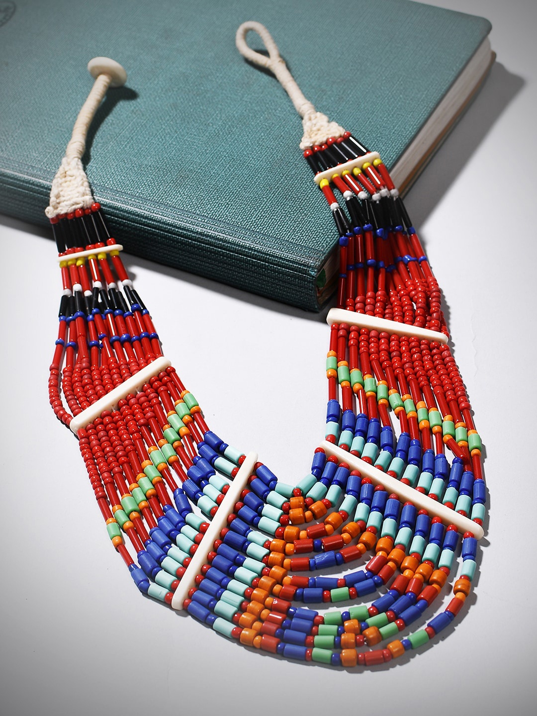 

Bamboo Tree Jewels Tribal Necklace, Red