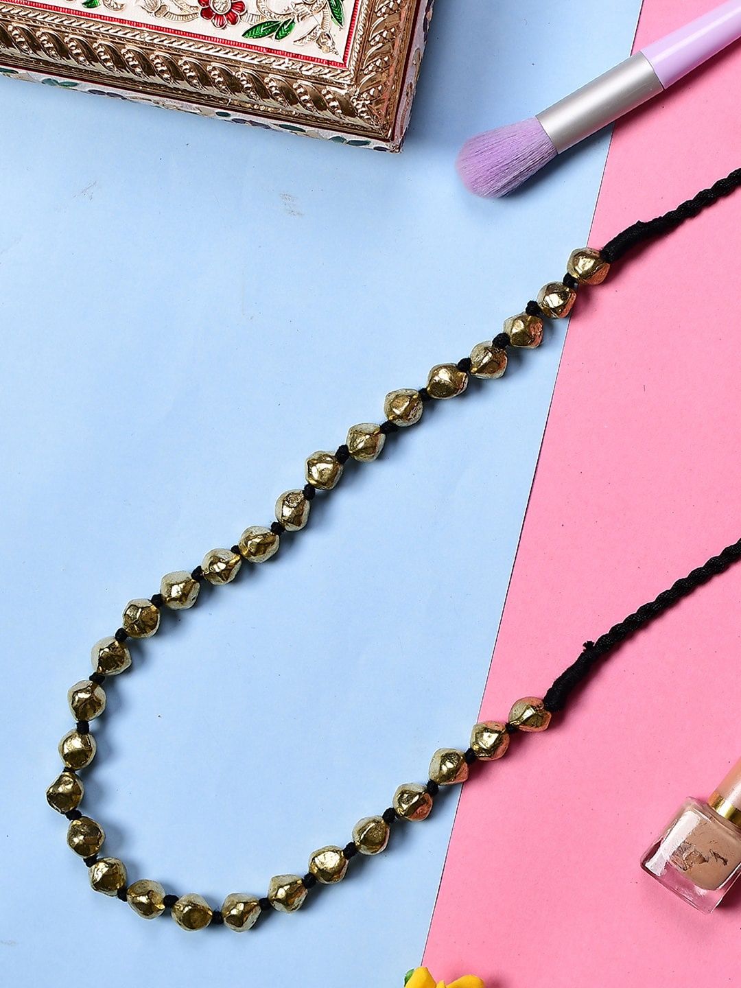 

Bamboo Tree Jewels Gold-Plated Artificial Beads Studded Necklace