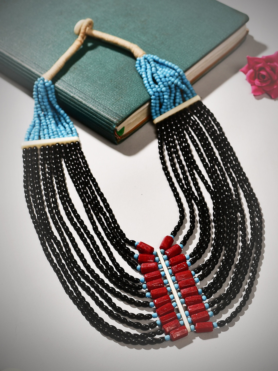 

Bamboo Tree Jewels Tribal Necklace, Blue