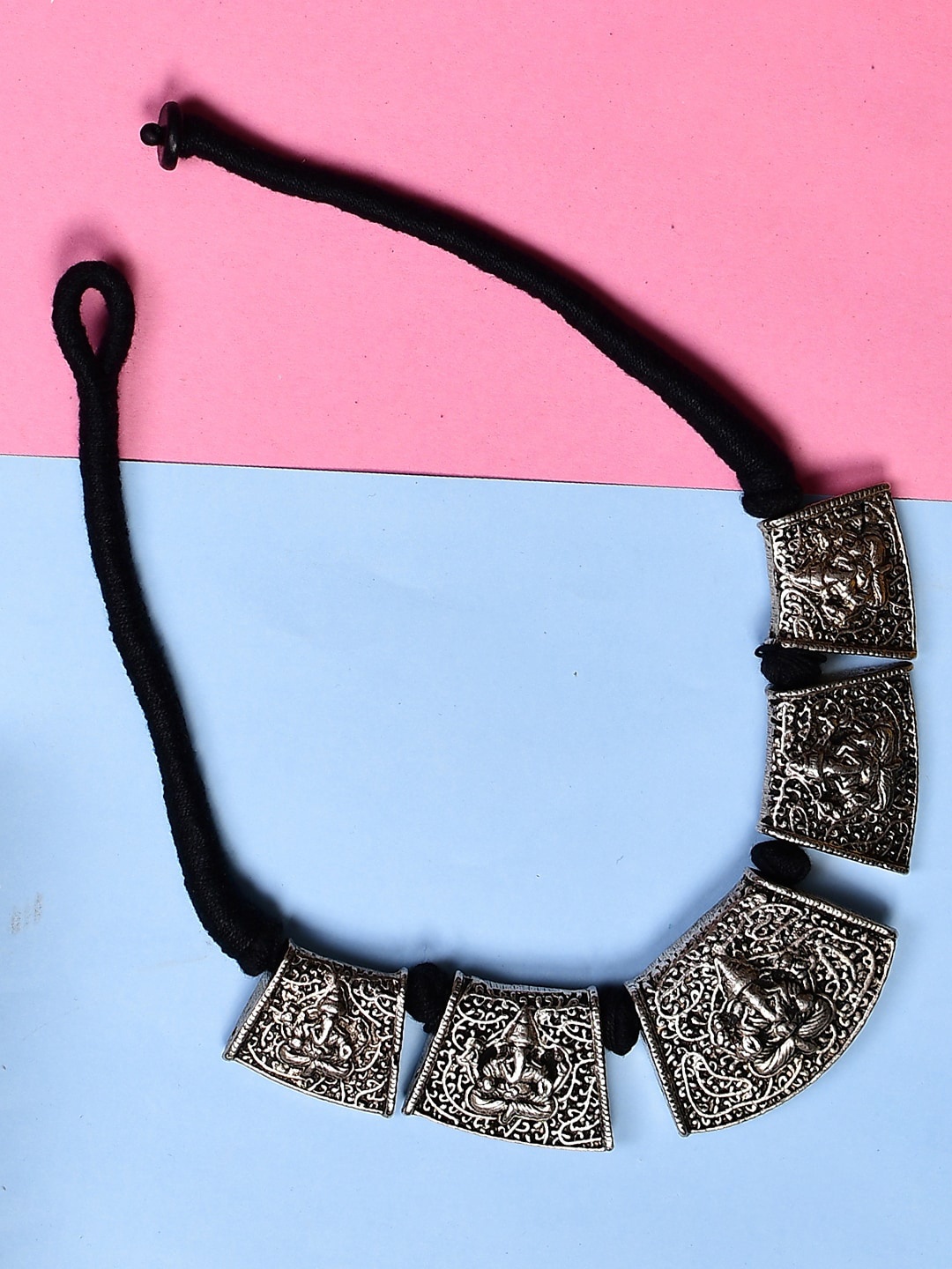 

Bamboo Tree Jewels Tribal Necklace, Silver