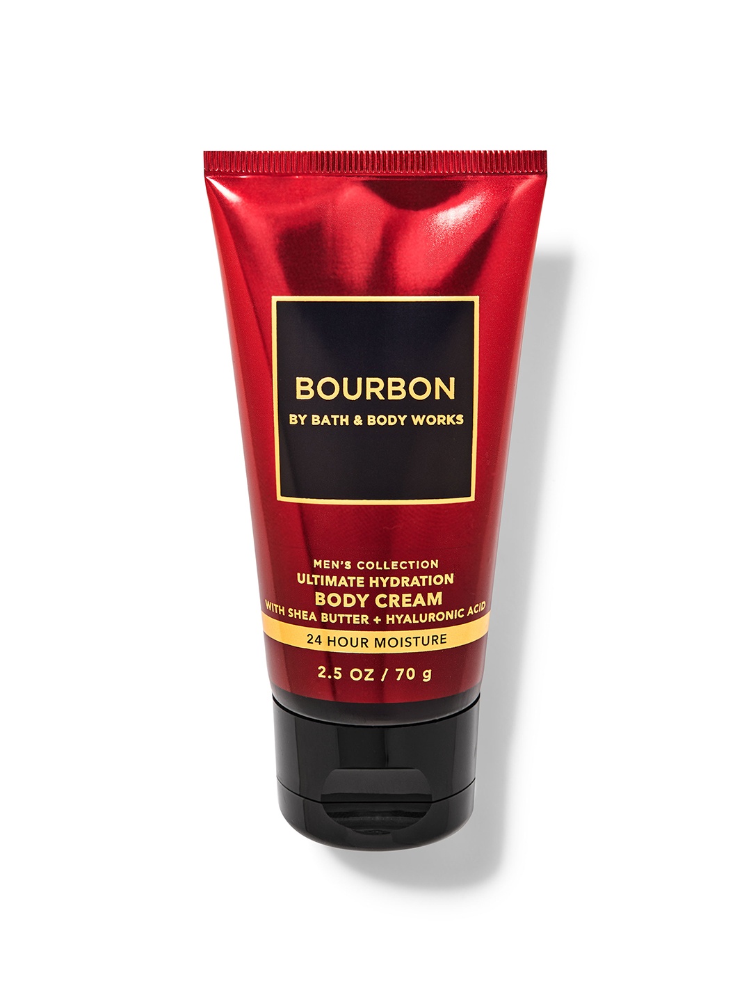 Bath & Body Works Men Bourbon Travel Size Ultimate Hydration Body Cream with Shea - 70 g, Red