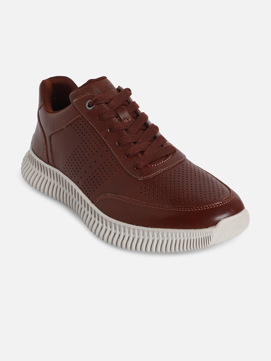 

ALDO Men Perforated Lace-Up Sneakers, Brown