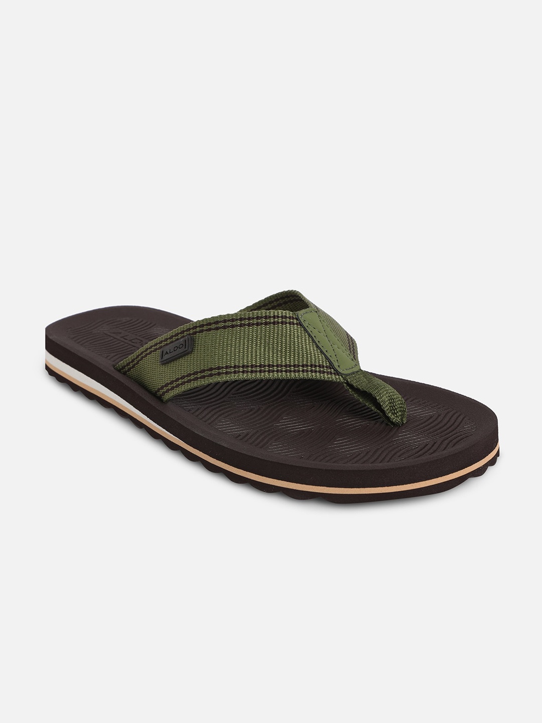 

ALDO Men Textured Thong Flip-Flops, Olive