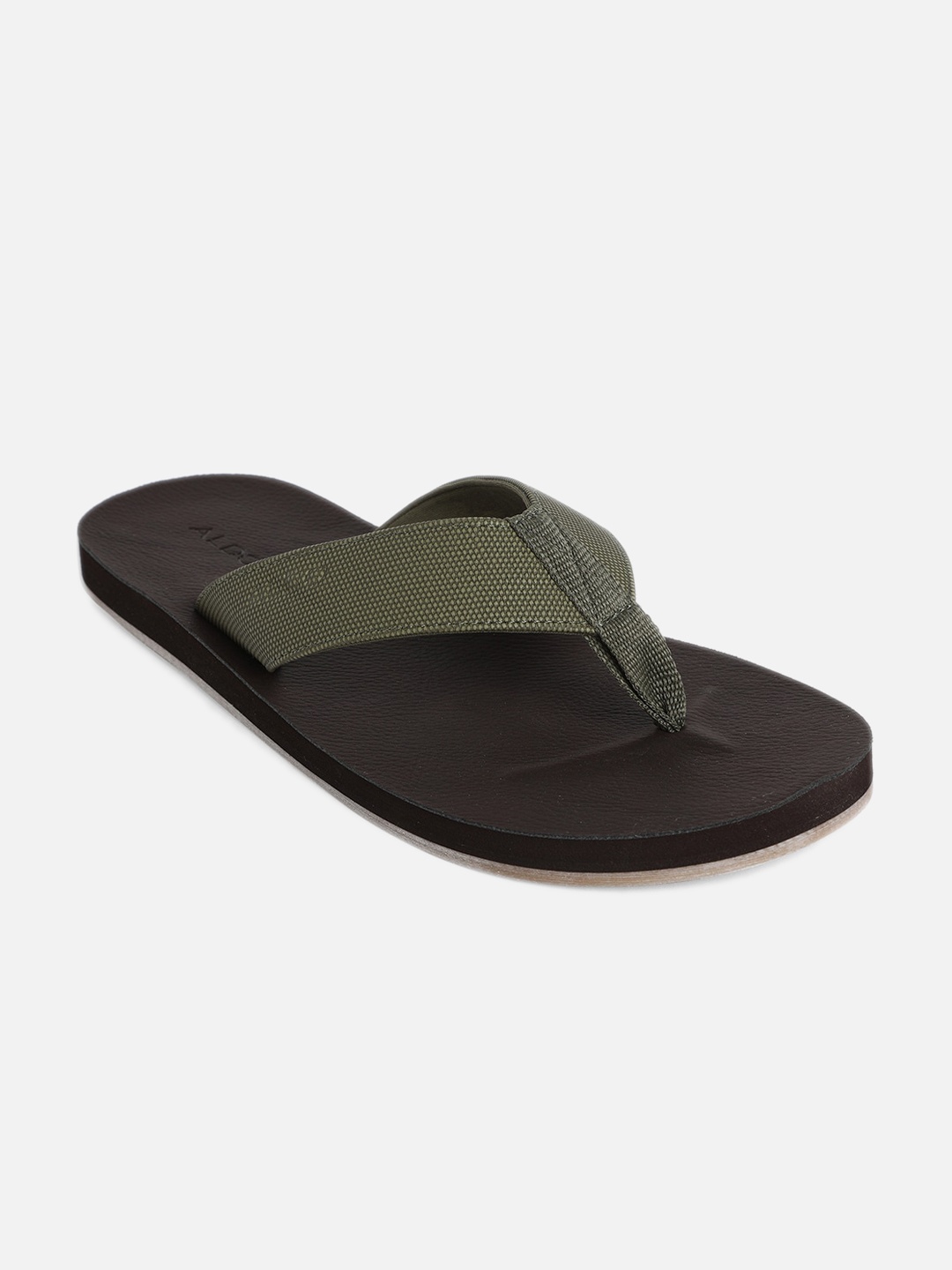 

ALDO Men Textured Thong Flip Flops, Olive