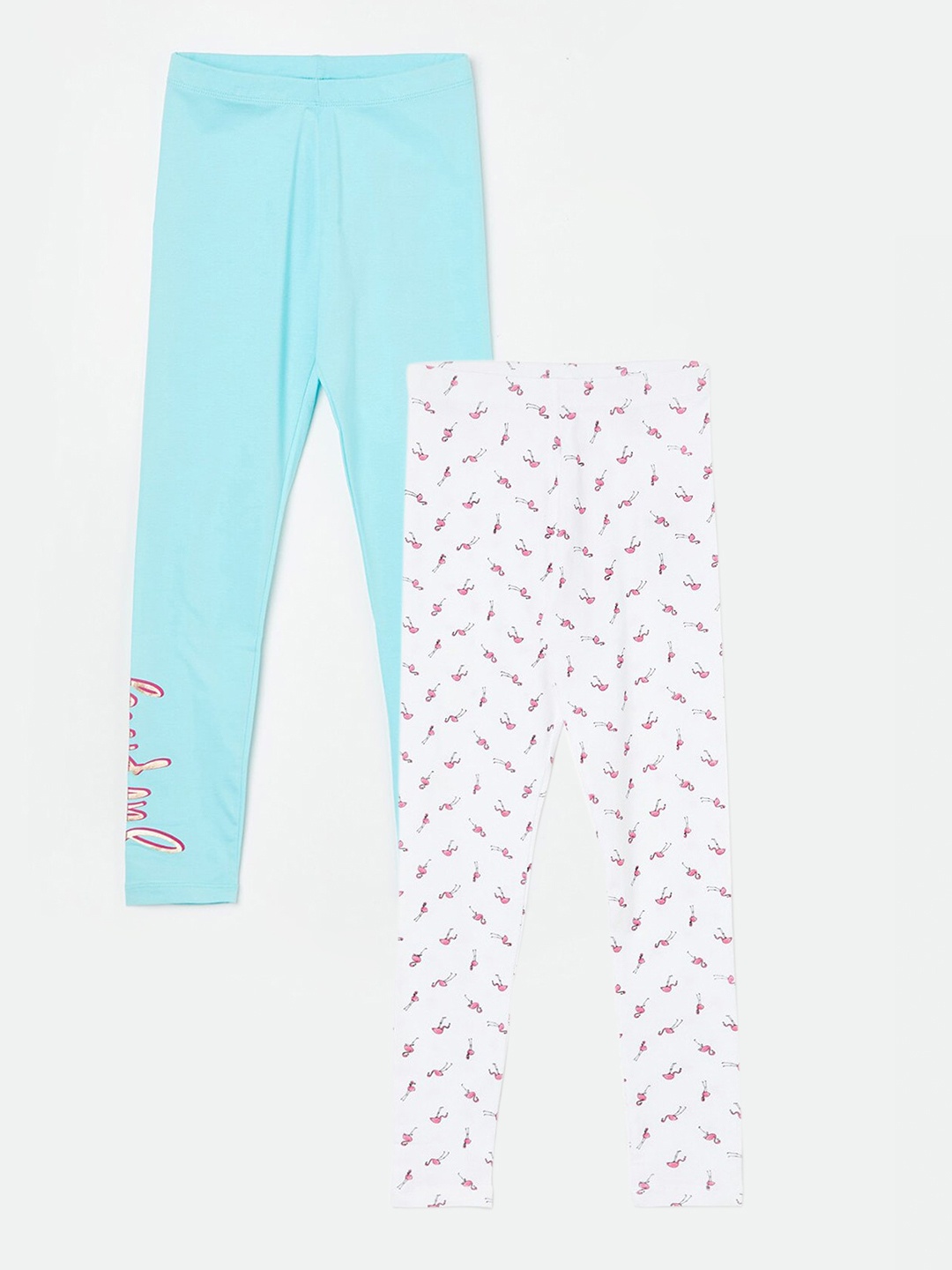 

Fame Forever by Lifestyle Girls Pack Of 2 Printed Ankle Length Leggings, White