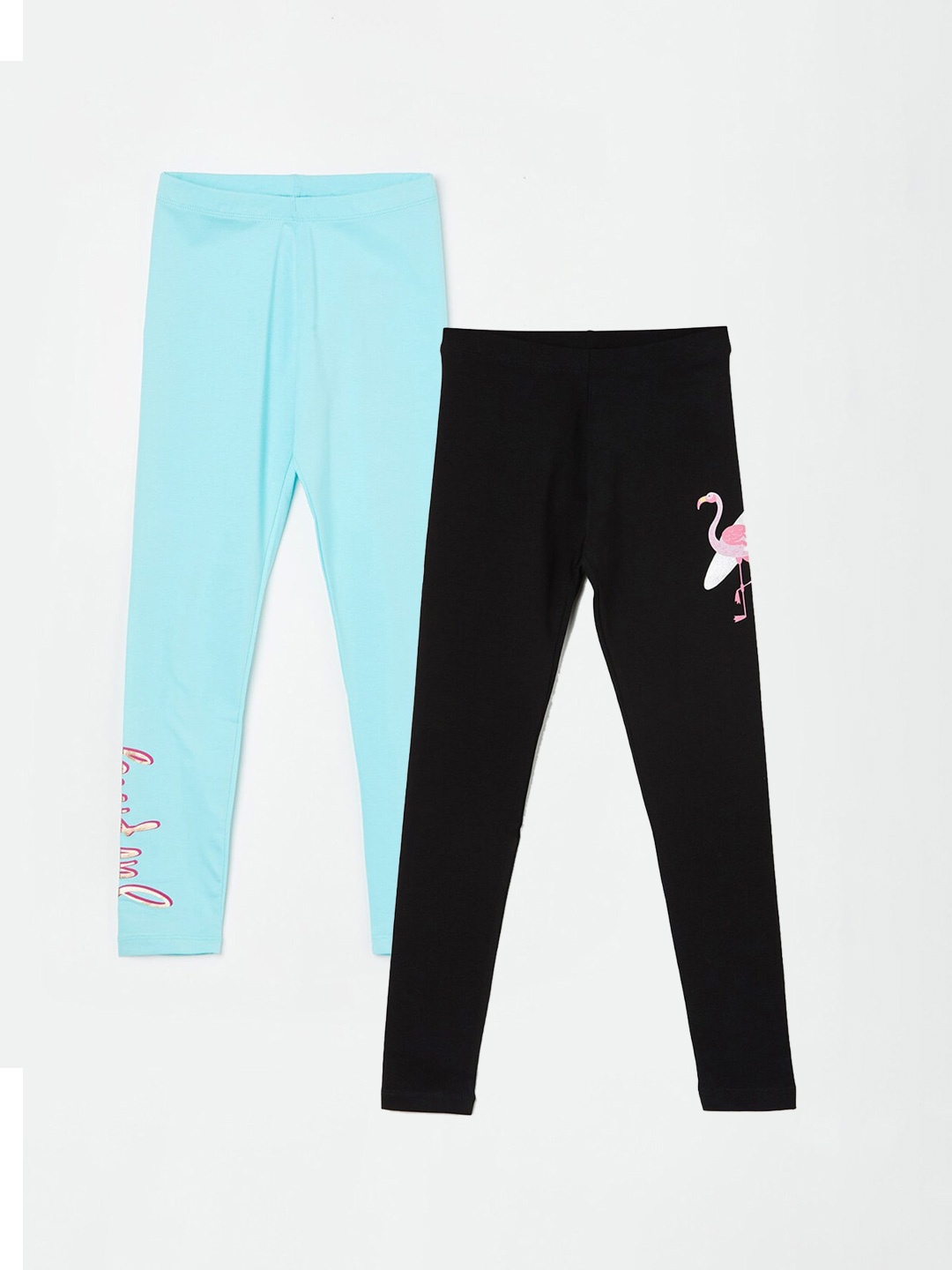 

Fame Forever by Lifestyle Girls Pack Of 2 Printed Ankle Length Leggings, Black