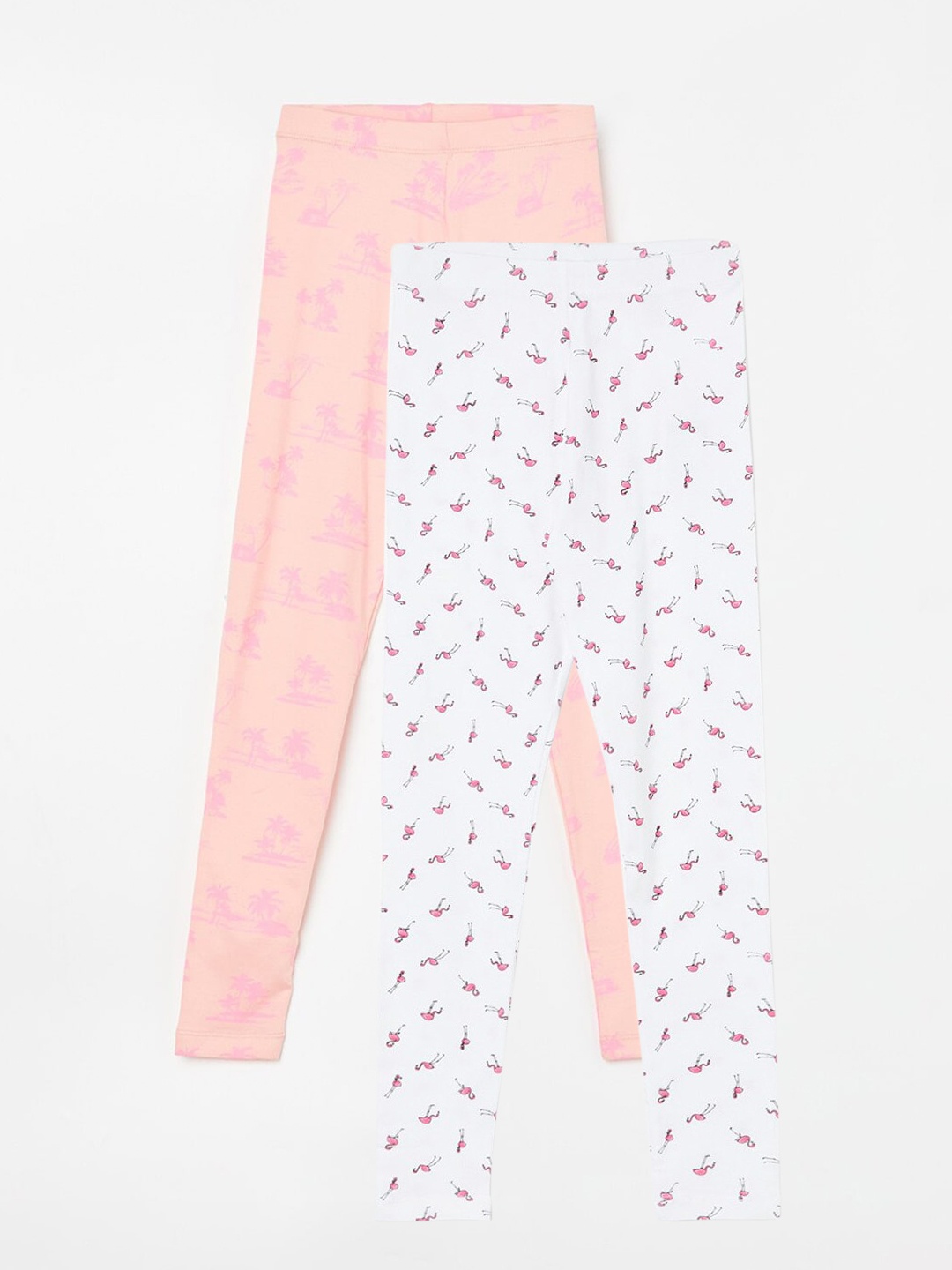 Fame Forever by Lifestyle Girls Pack Of 2 Ankle Length Leggings, White