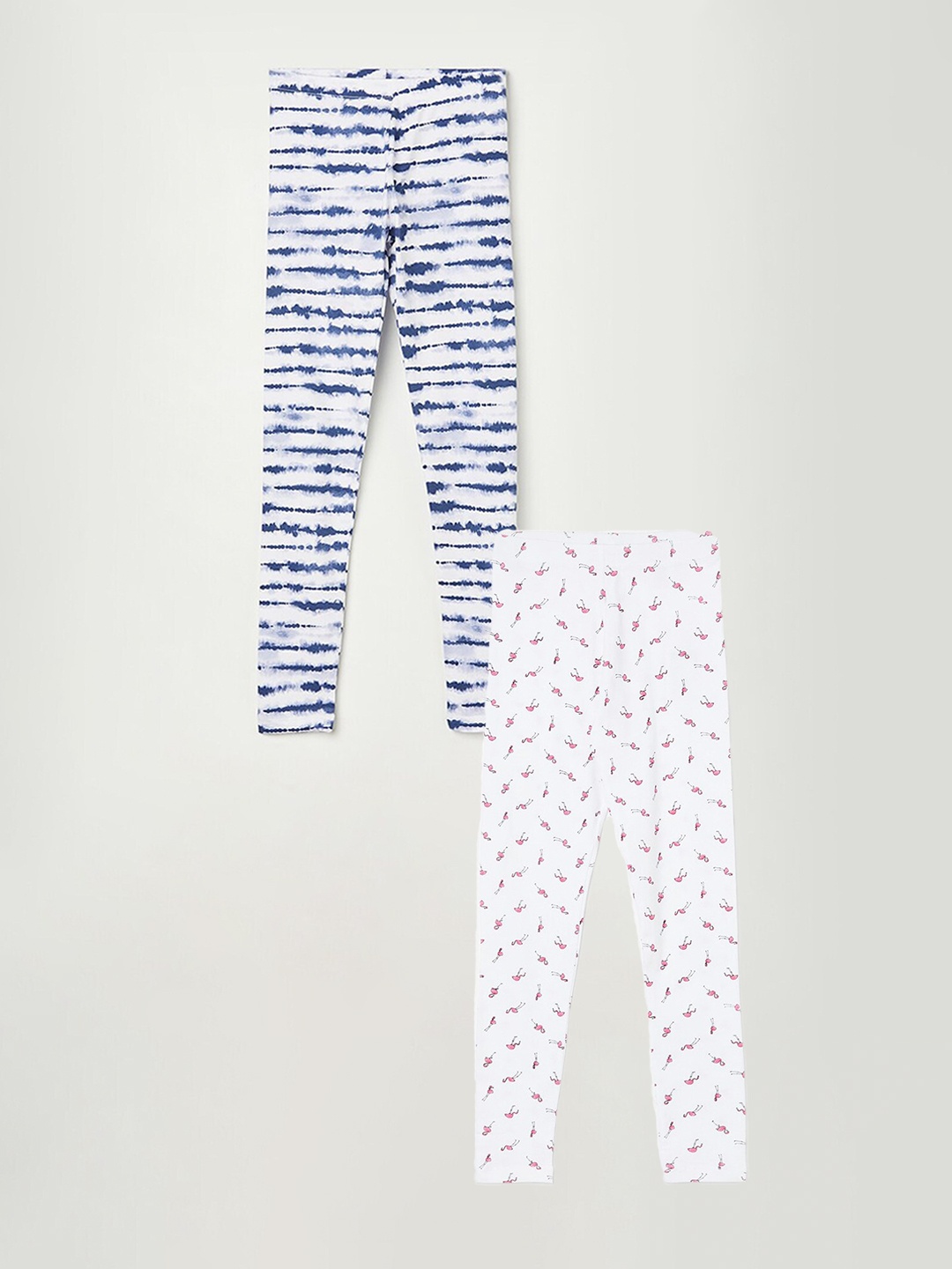 

Fame Forever by Lifestyle Girls Pack Of 2 Printed Ankle Length Leggings, White