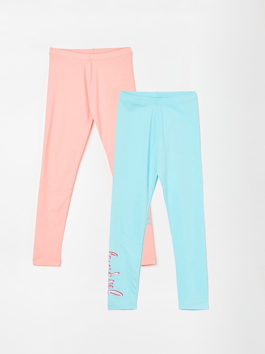 

Fame Forever by Lifestyle Girls Pack Of 2 Ankle Length Leggings, Turquoise blue