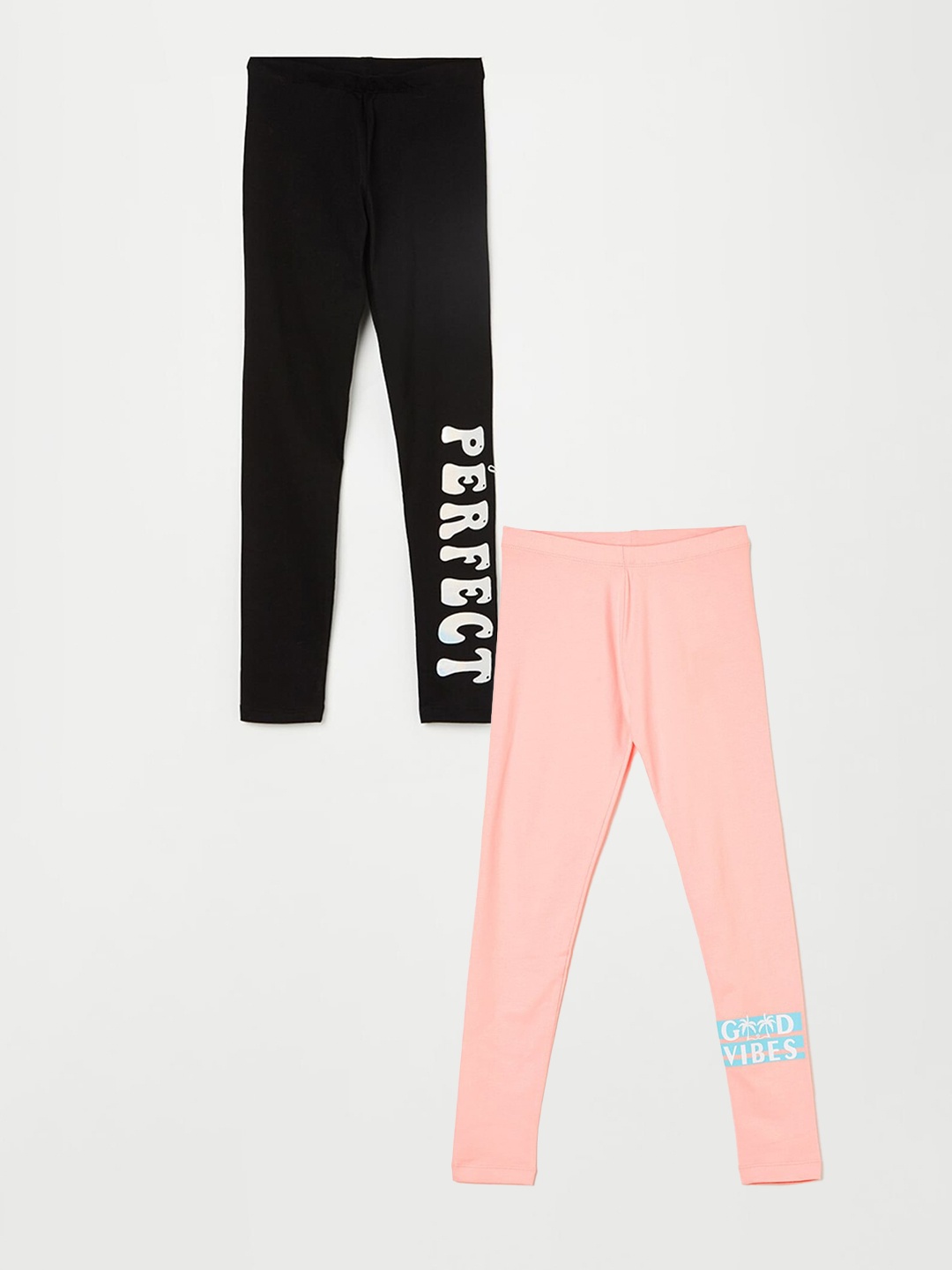 

Fame Forever by Lifestyle Girls Pack Of 2 Ankle Length Leggings, Peach