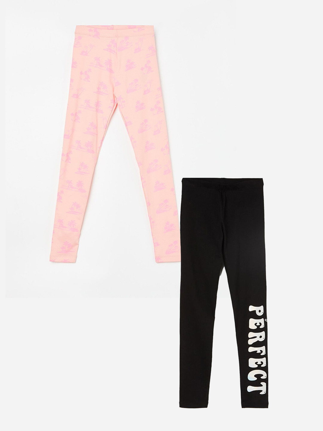 

Fame Forever by Lifestyle Girls Pack Of 2 Ankle Length Leggings, Black