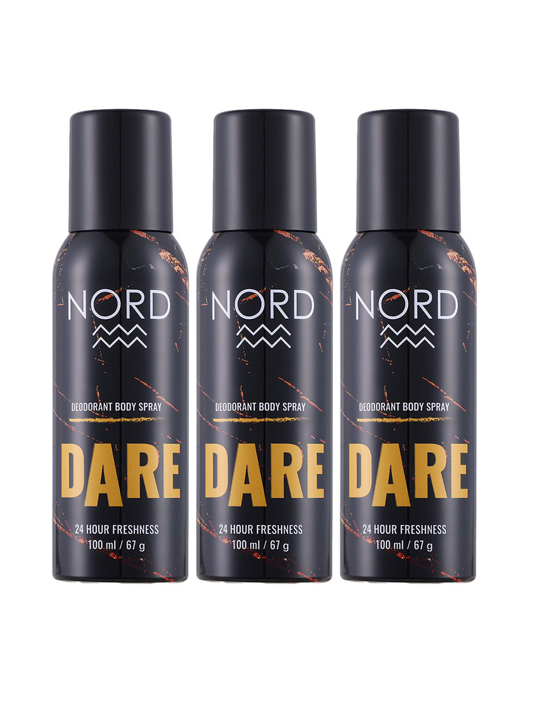 

NORD Set Of 3 Men Dare Deodorant Body Spray - 100ml/67g Each, Navy blue