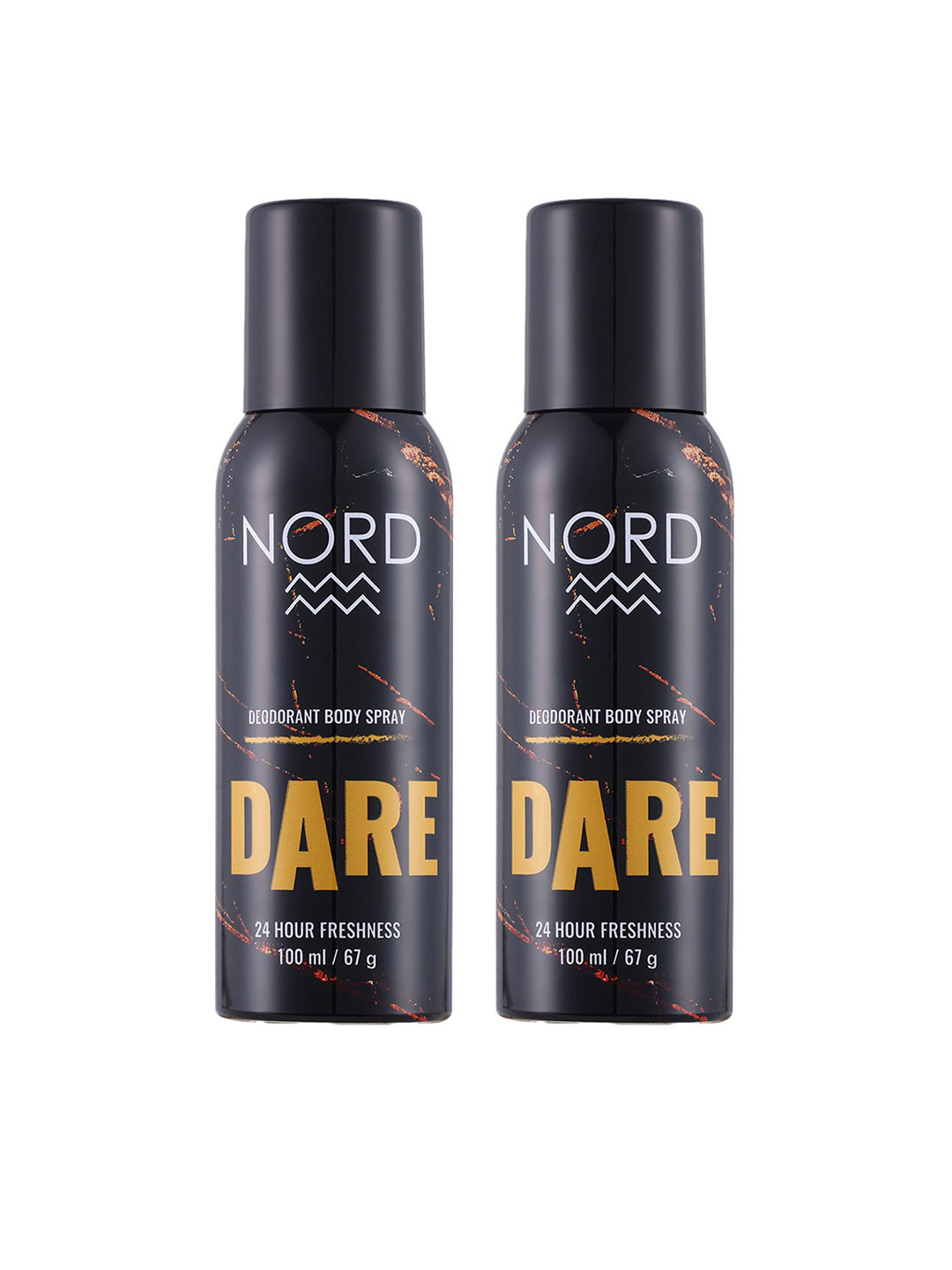 

NORD Men Set of 2 Dare No Gas Deodorant Body Spray - 100 ml (67 g) Each, Black