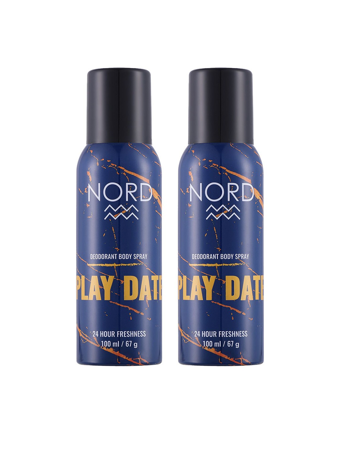 

NORD Men Set Of 2 Play Date Long Lasting Deodorant Body Spray - 67g Each, Blue
