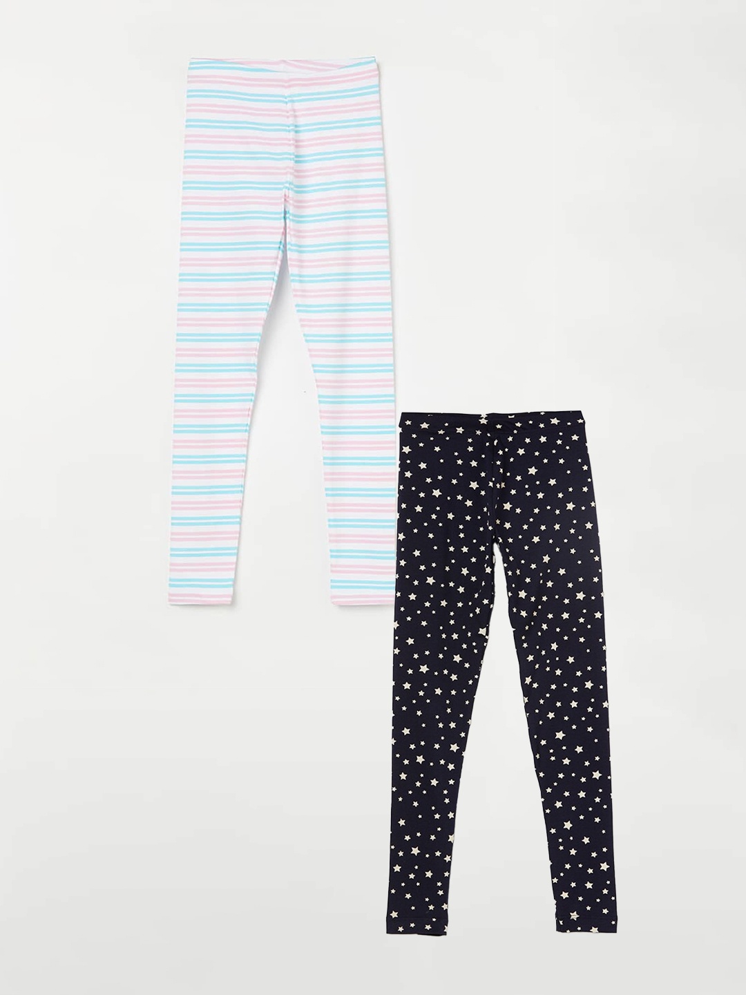 

Fame Forever by Lifestyle Girls Pack Of 2 Pure Cotton Ankle Length Leggings, Navy blue