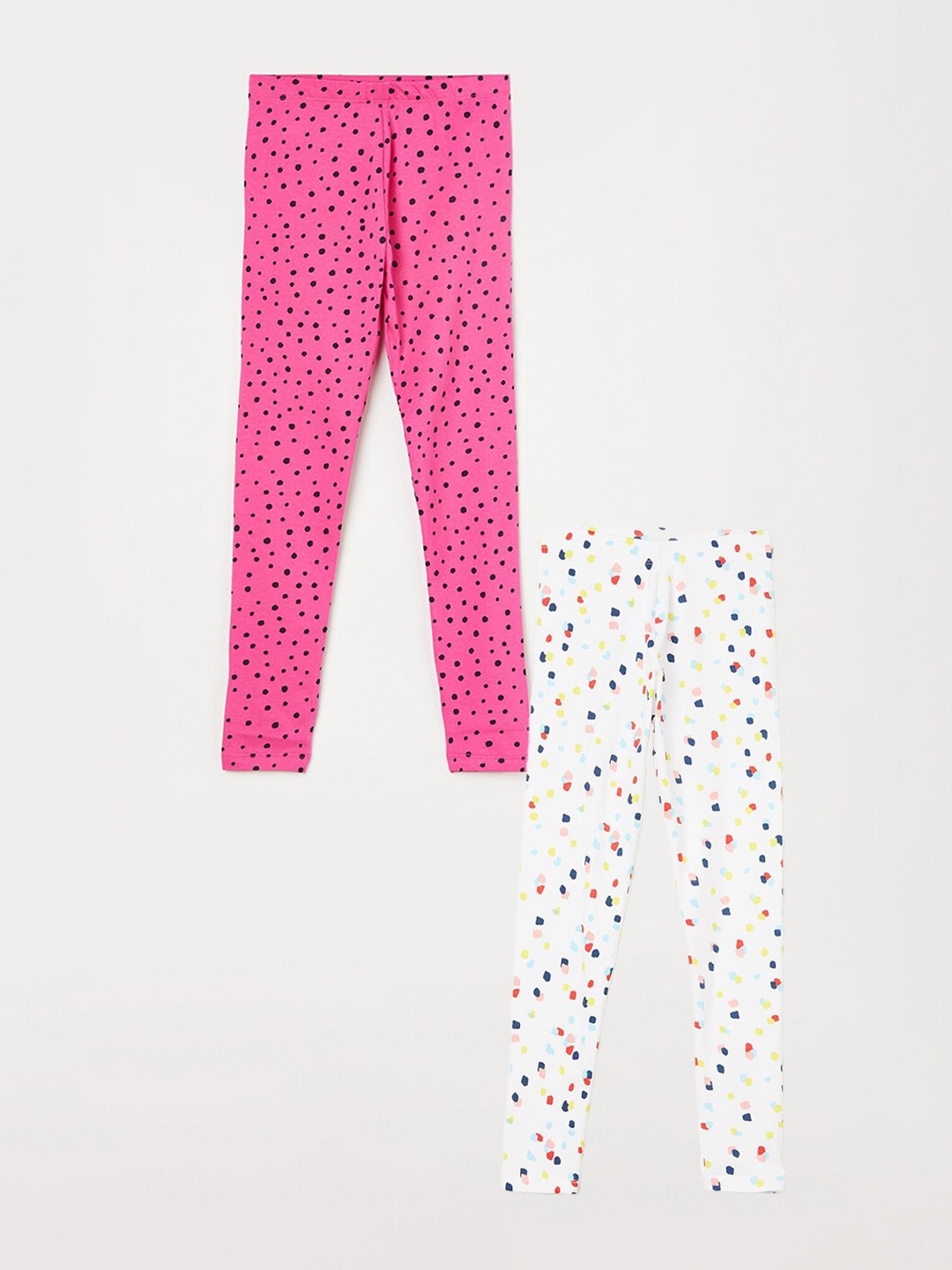 

Fame Forever by Lifestyle Girls Pack Of 2 Printed Pure Cotton Ankle Length Leggings, White