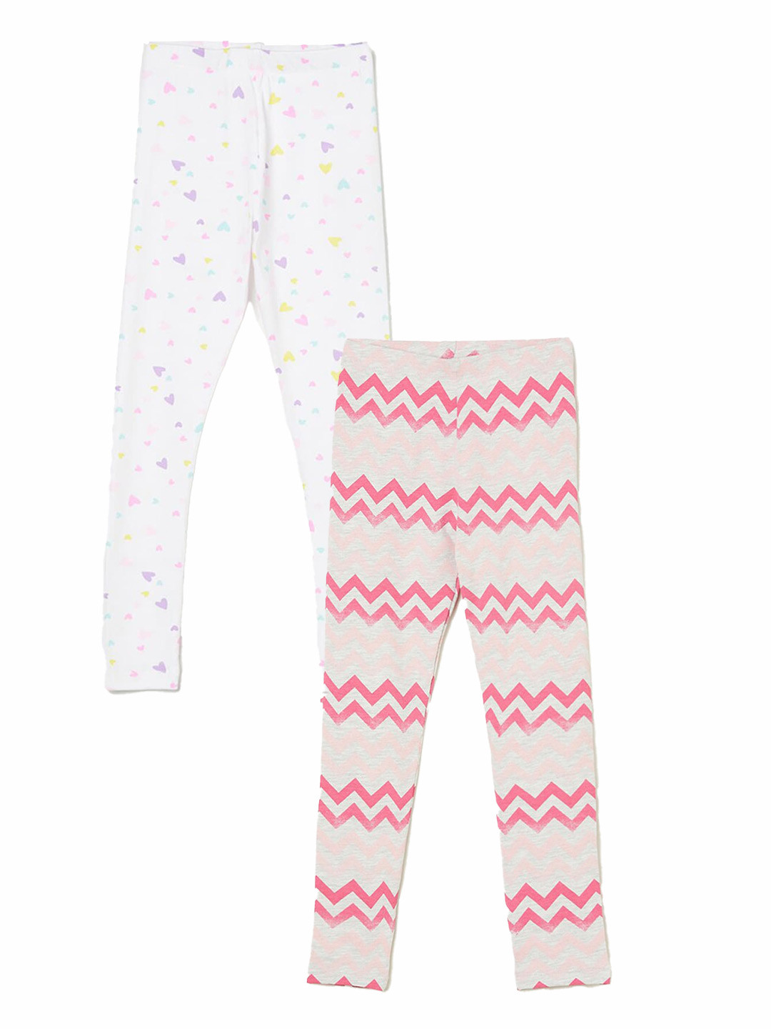 

Fame Forever by Lifestyle Girls Pack Of 2 Printed Ankle Length Leggings, Grey melange