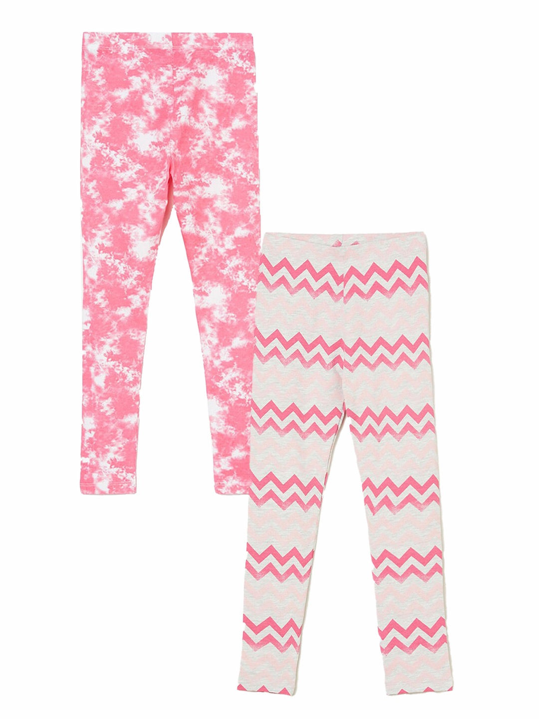 

Fame Forever by Lifestyle Girls Pack Of 2 Printed Ankle Length Leggings, White