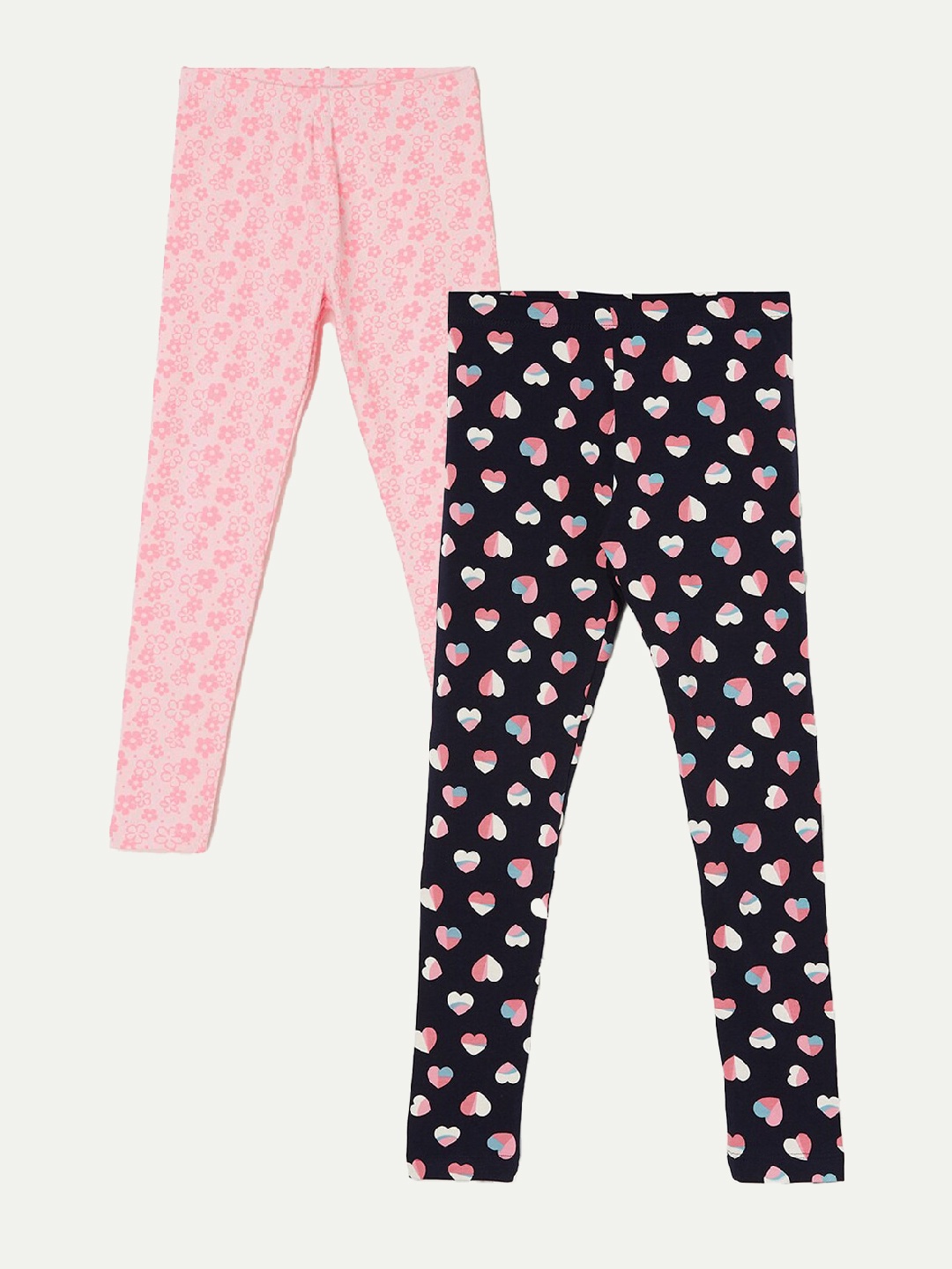 

Fame Forever by Lifestyle Girls Pack Of 2 Printed Ankle Length Leggings, Black