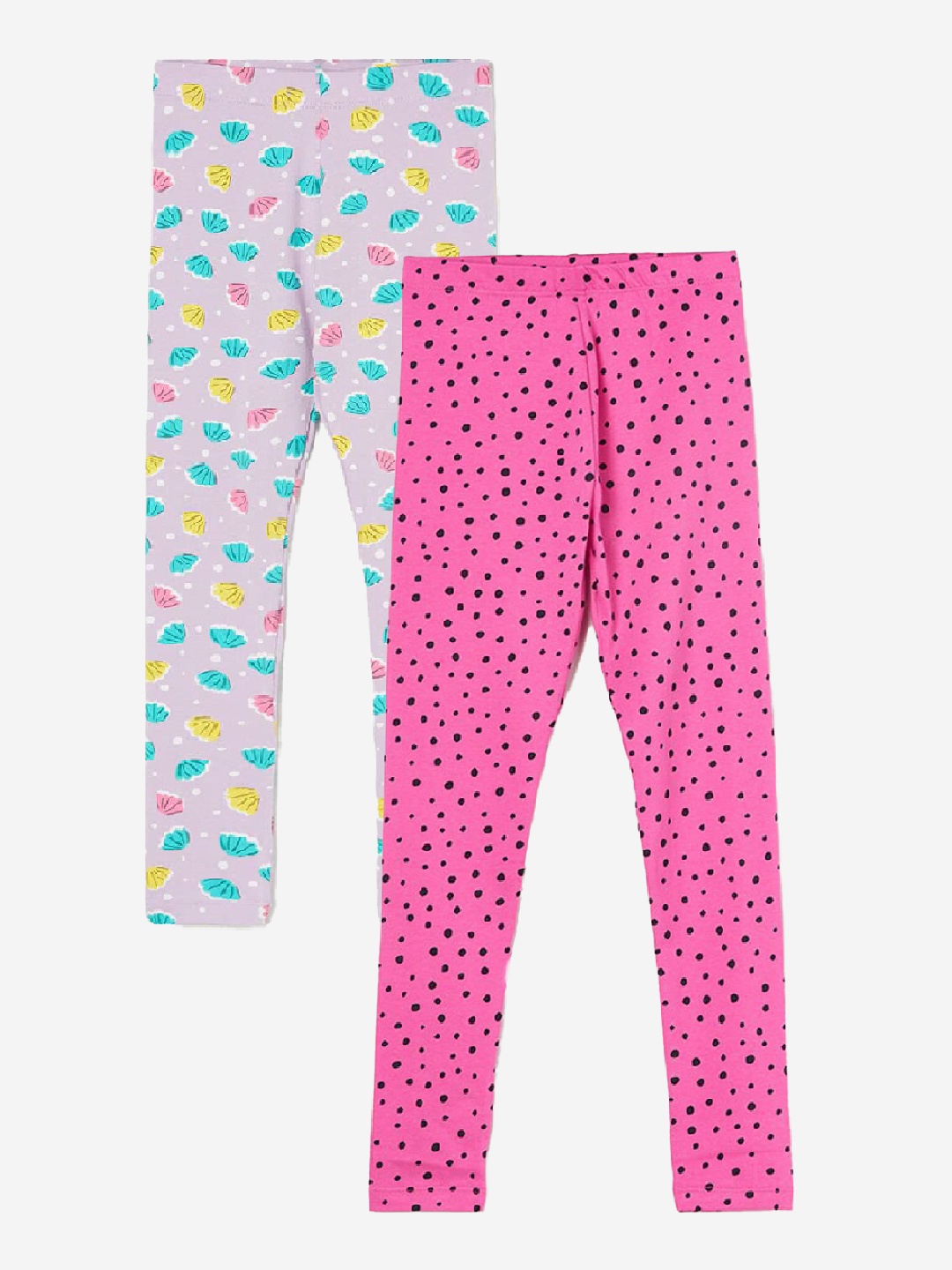 

Fame Forever by Lifestyle Girls Pack Of 2 Printed Ankle Length Leggings, Pink
