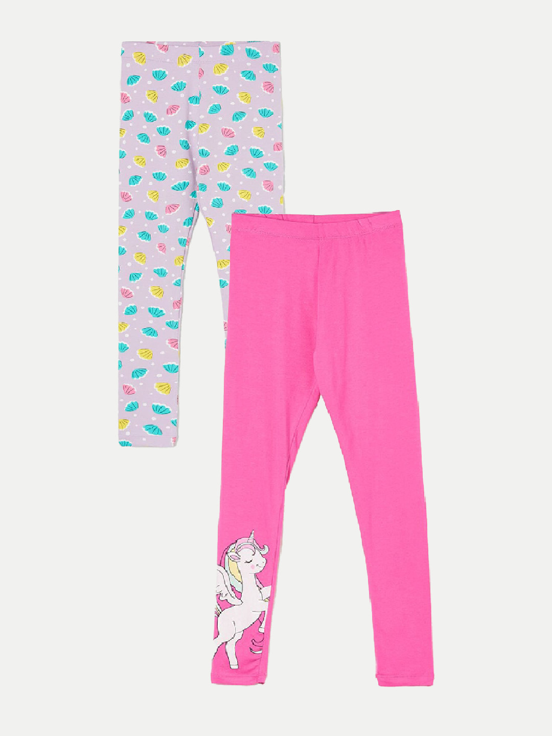 

Fame Forever by Lifestyle Girls Pack Of 2 Printed Ankle Length Leggings, Pink