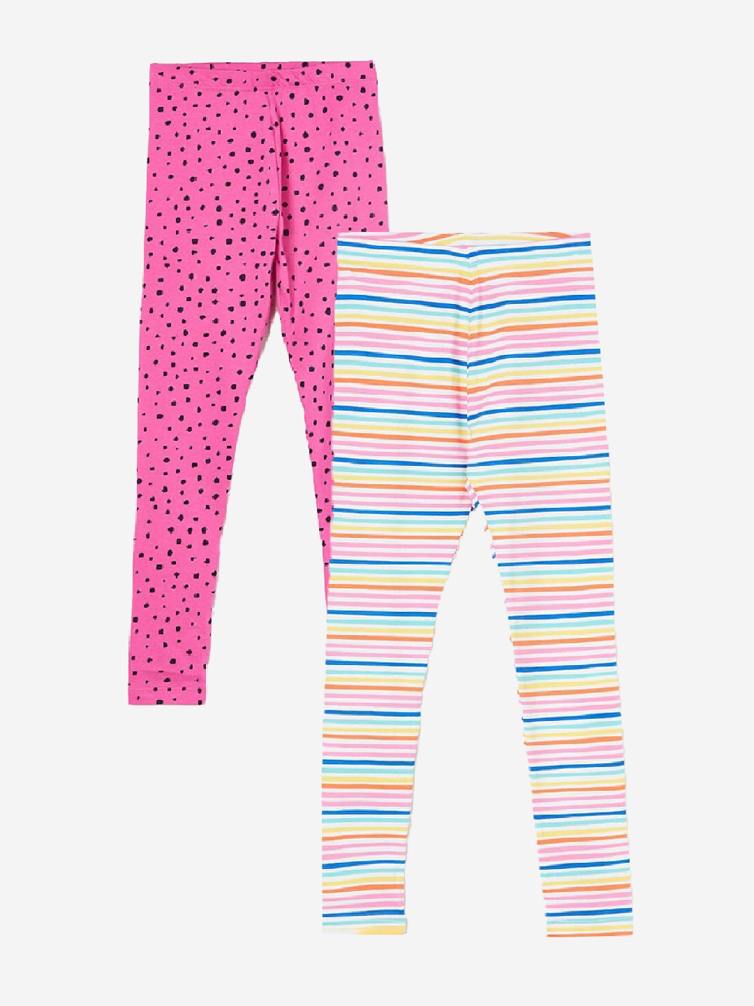 

Fame Forever by Lifestyle Girls Pack Of 2 Printed Ankle Length Leggings, Blue