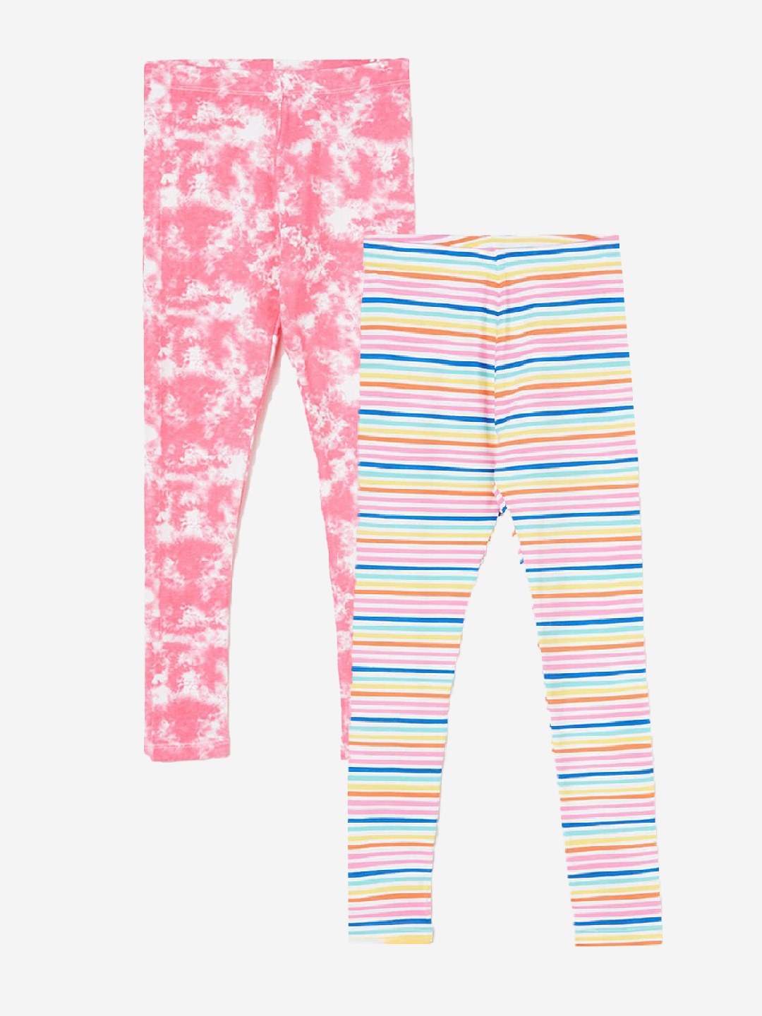 

Fame Forever by Lifestyle Girls Pack Of 2 Printed Ankle Length Leggings, Blue