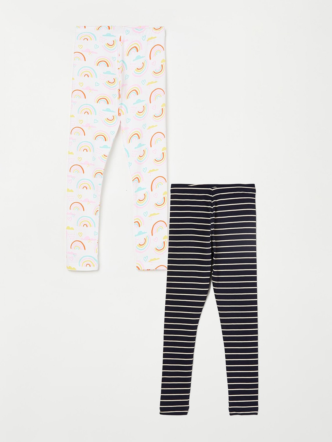

Fame Forever by Lifestyle Girls Pack Of 2 Printed Ankle Length Leggings, Blue