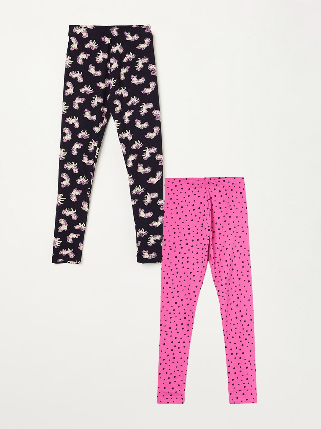 

Fame Forever by Lifestyle Girls Pack Of 2 Printed Ankle Length Leggings, Pink