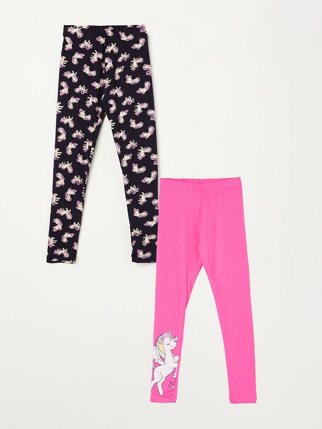 

Fame Forever by Lifestyle Girls Pack Of 2 Printed Ankle Length Leggings, Pink