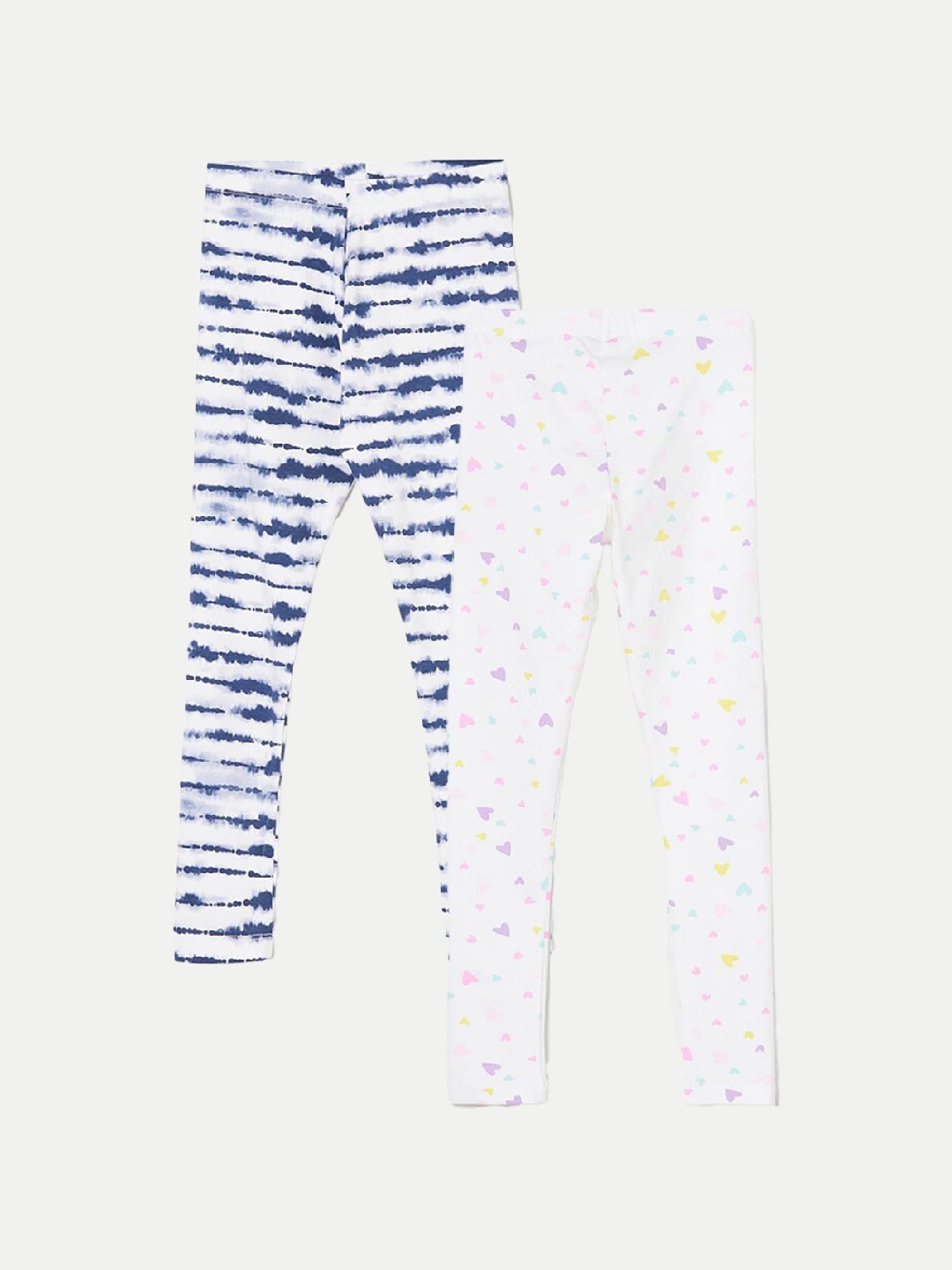 

Fame Forever by Lifestyle Girls Pack Of 2 Printed Ankle Length Leggings, White
