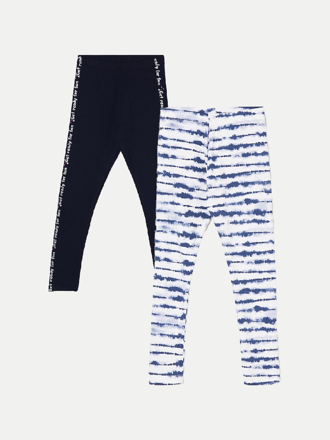 

Fame Forever by Lifestyle Girls Pack Of 2 Printed Ankle Length Leggings, Blue