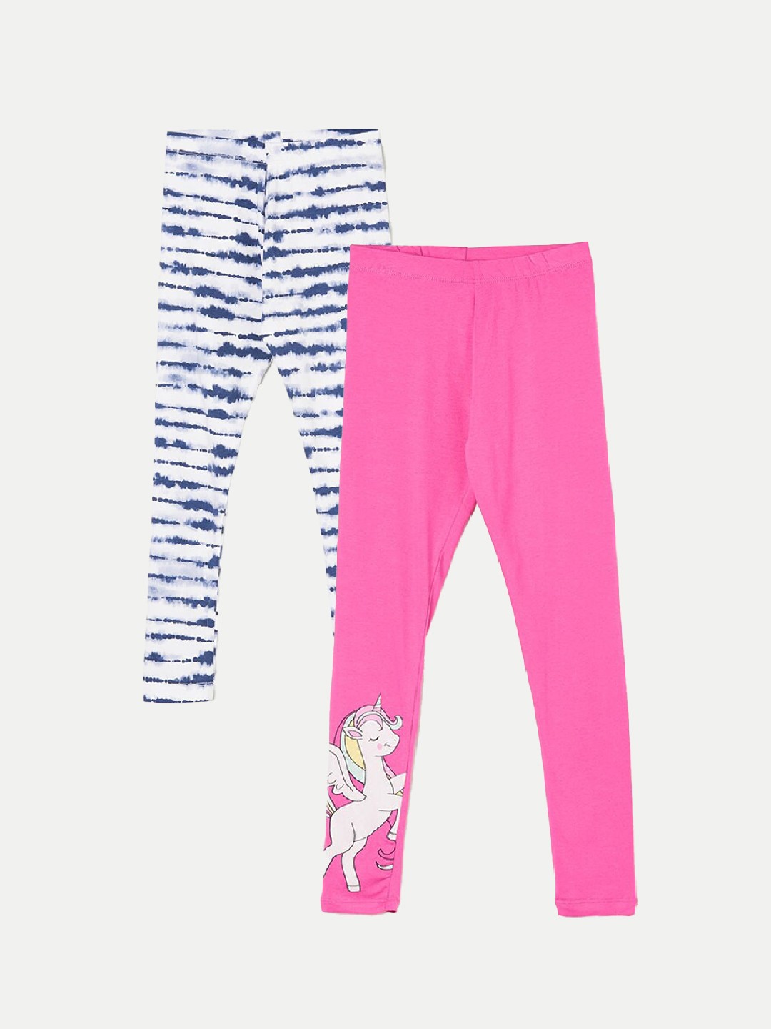 

Fame Forever by Lifestyle Girls Pack Of 2 Printed Ankle Length Leggings, Pink