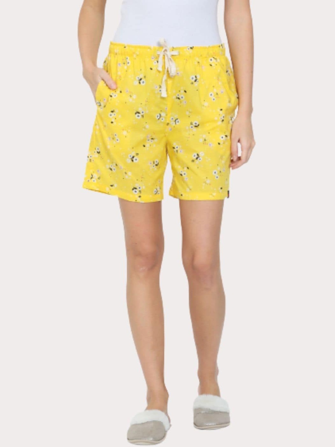 

Bareblow Women Printed Outdoor Shorts, Yellow