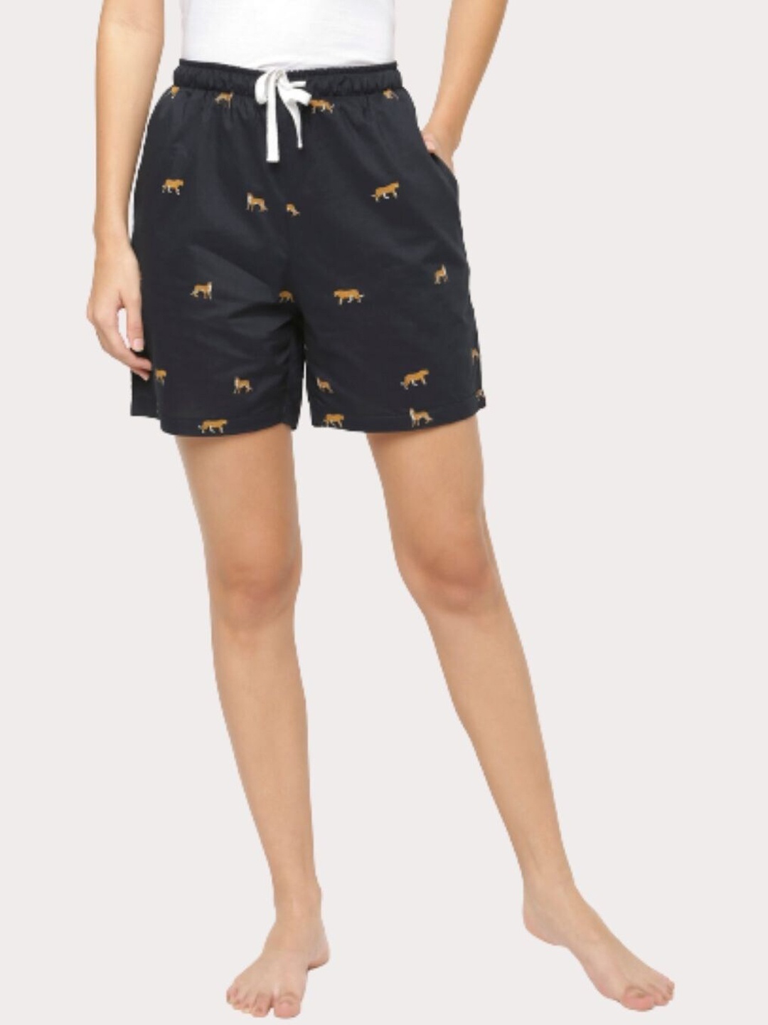 

Bareblow Women Black Printed Outdoor Shorts
