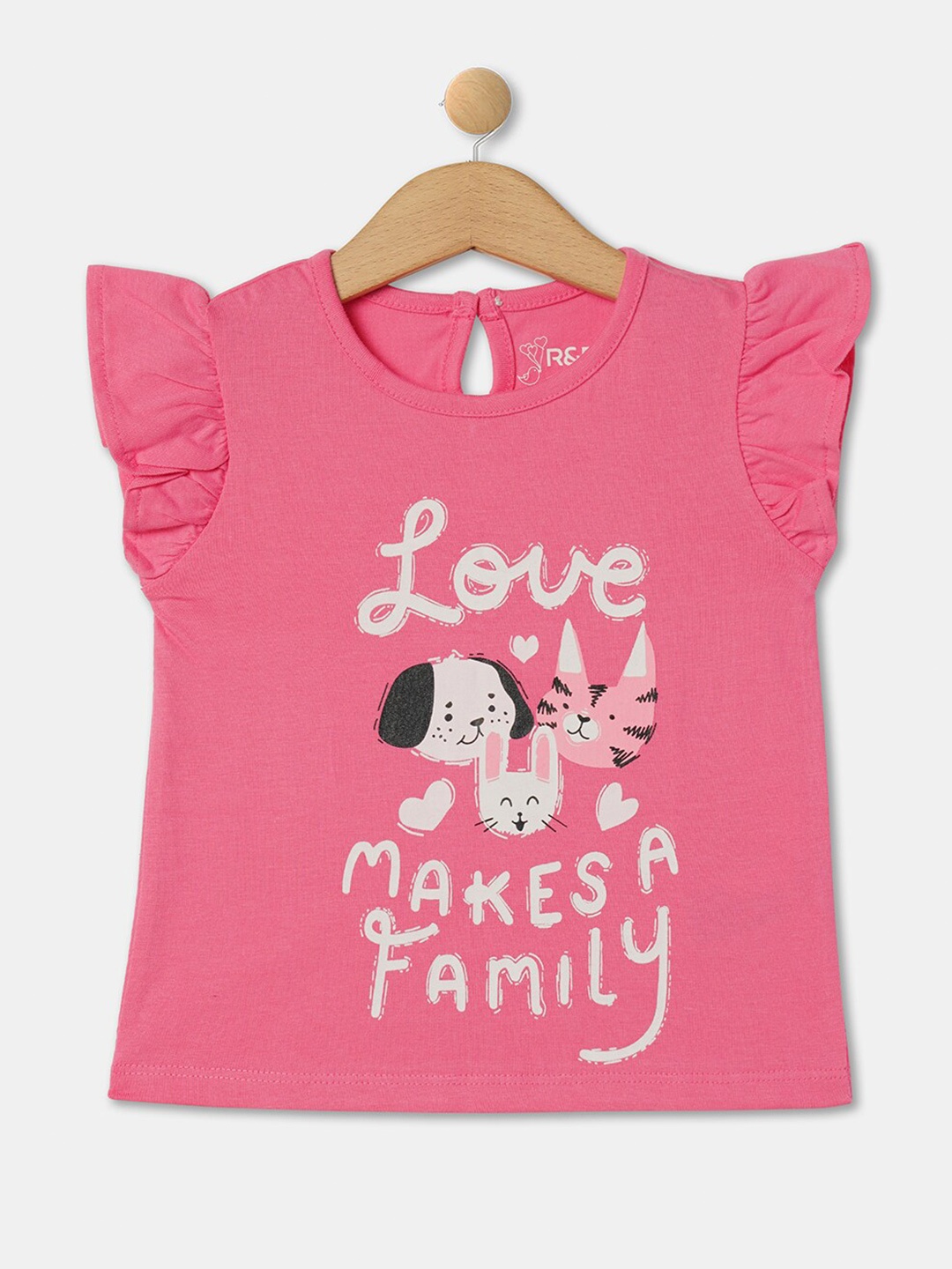 

R&B Girls Graphic Printed T-shirt, Pink