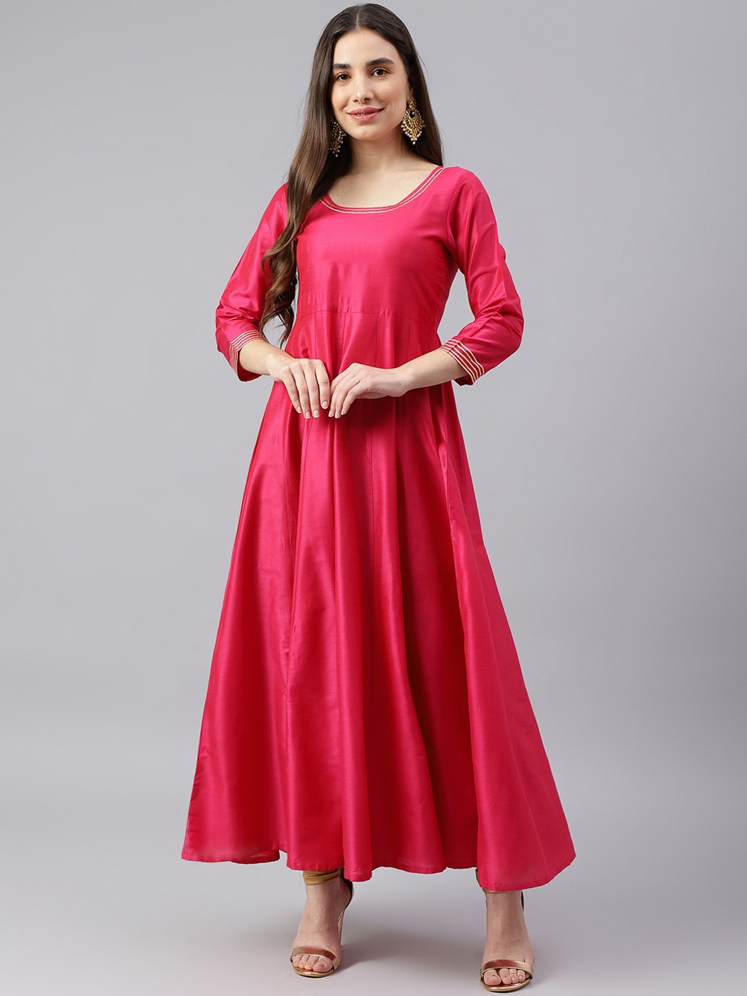 

KALINI Embroidered Ankle Length Anarkali Kurta, Magenta