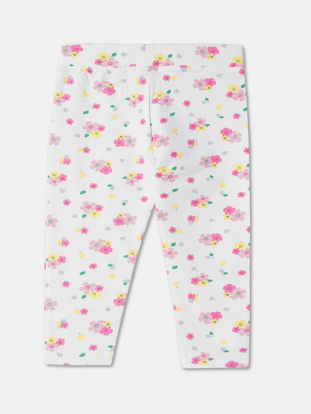 

R&B Infants Girls Printed Cotton Regular Fit Track Pants, White