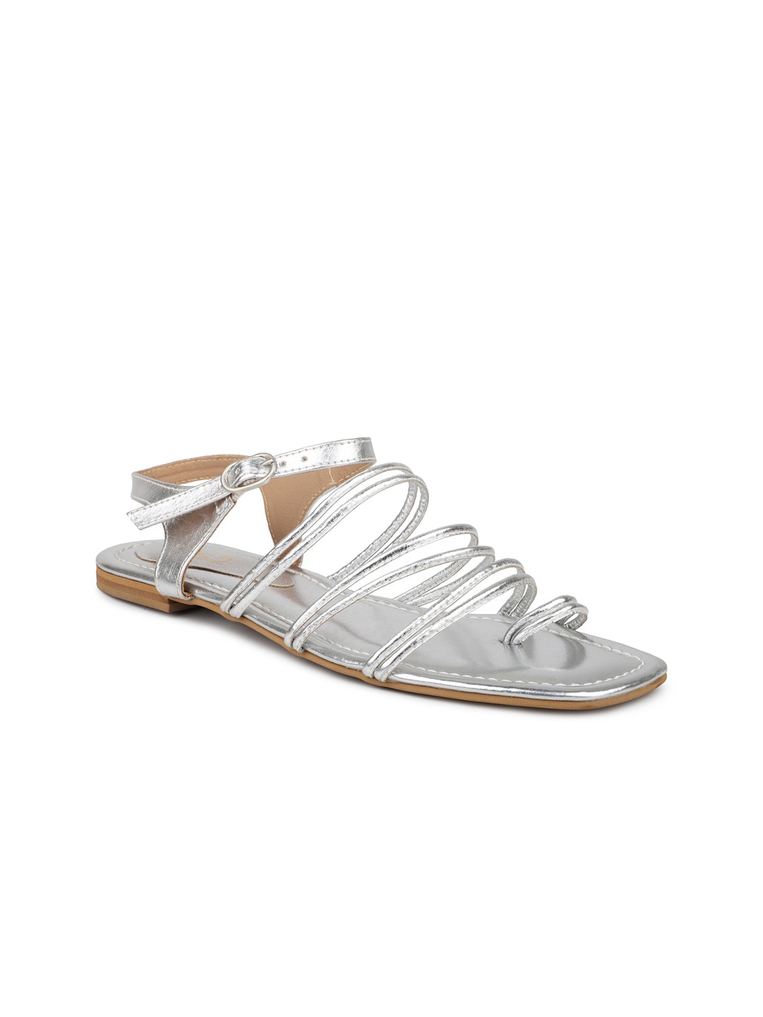 

Inc 5 Strappy One Toe Gladiators, Silver