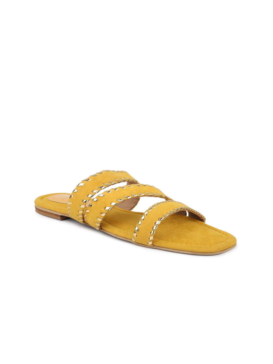 

Inc 5 Strappy Suede Open Toe Flats, Yellow