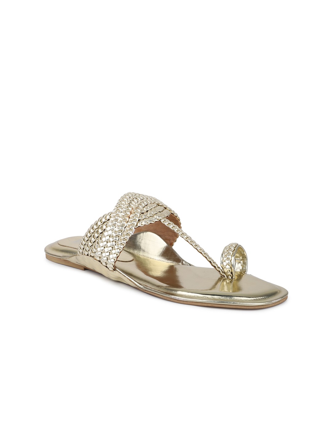 

Inc 5 Braided Strap One Toe Flats, Gold